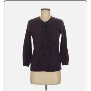 Laurie b Purple Sweater with Ruffle Detail